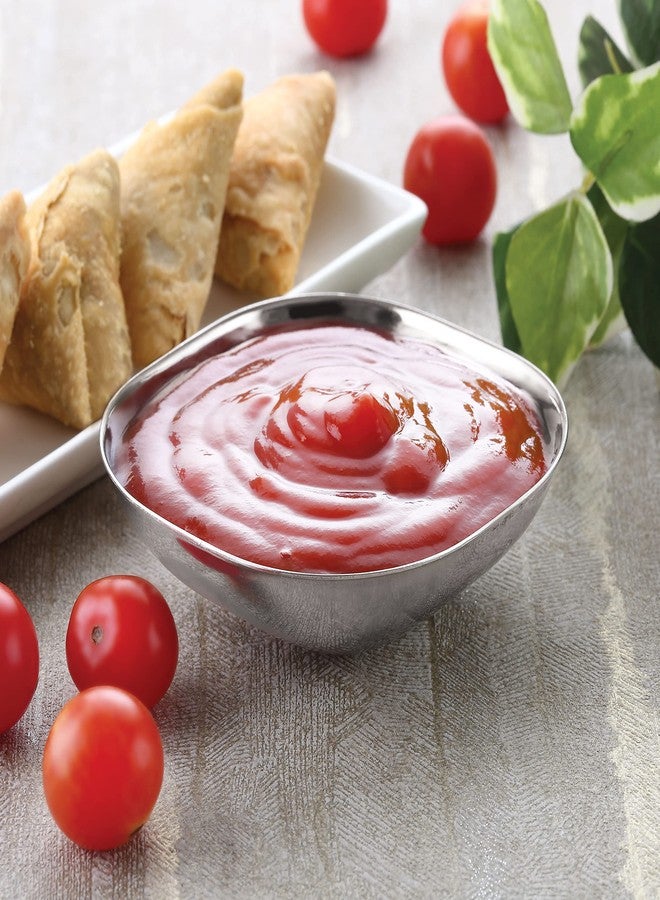 هايزل طبق حلويات فضي من الفولاذ المقاوم للصدأ من هازل | طبق مربع الشكل من الفولاذ للوجبات الخفيفة والفطور | طقم علبتين من الفولاذ المقاوم للصدأ | سعة كل علبة 450 مل، فضي - Image 2